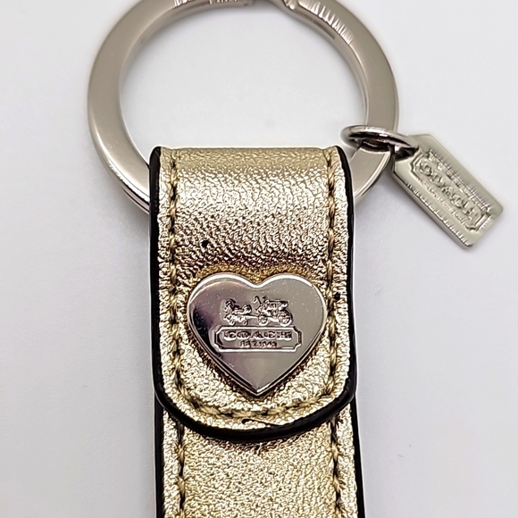 Coach NWOTS Vtg Leather Trigger Snap Unisex Key Fob Mahogany color - Picture 3 of 3